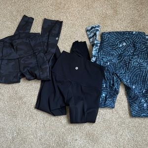 Lululemon Pant Bundle Crops, Align Legging, scalloped mesh crops